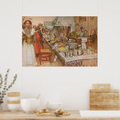 Kerstavond van Carl Larsson,  Feestdagen Poster (Keuken)