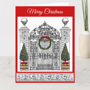 Kerstavond van het Grote Huis Gate Elegant Topiary Kaart