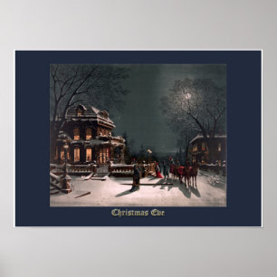 Kerstavond van J. Hoover - Vintage Kerstmis Poster