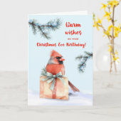 Kerstavond Verjaardag Kardinaal Cadeau op Waterver Kaart (Gele Bloem)