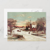 Kerstavond Winter Scene briefkaart (Voorkant / Achterkant)