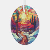 Kerstavontuur Joshua Tree California Hike Glas Ornament (Voorkant links)