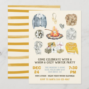 Kerstavuur van de winterpartij Warm en Cozy Kaart