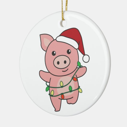Kerstawinterdieren Varkens Keramisch sieraad Keramisch Ornament (Links)