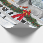 Kerstaxe Bay Buckskin Dapple Gray Horses Cadeaupapier (Hoek)