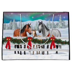 Kerstaxe Bay Buckskin Dapple Gray Horses Groot Cadeauzakje
