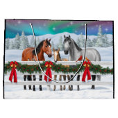 Kerstaxe Bay Buckskin Dapple Gray Horses Groot Cadeauzakje (Achterkant)