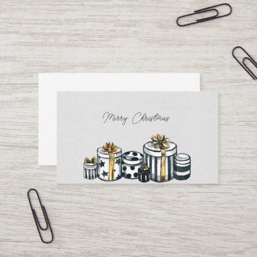 Kerstaxe pretdozen visitekaartje (Voorkant / Achterkant in situ)