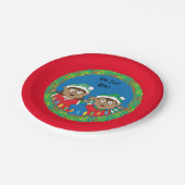 Kerstaxen van kleur papieren bordje (Gekanteld)