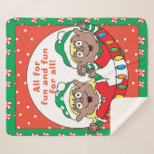 Kerstaxen van kleur sherpa deken (Voorkant (horizontaal))