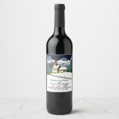 Kerstaxetiket van de Berg-kerk Wijn Etiket (Voorkant)