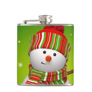 Kerstaxis, gevlekte fles/Snowman Heupfles