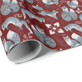 Kerstaxische fox-patroonwikkels cadeaupapier (Rol Hoek)