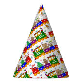 Kerstaxtrein, kleurrijk patroon feesthoedjes (Links)