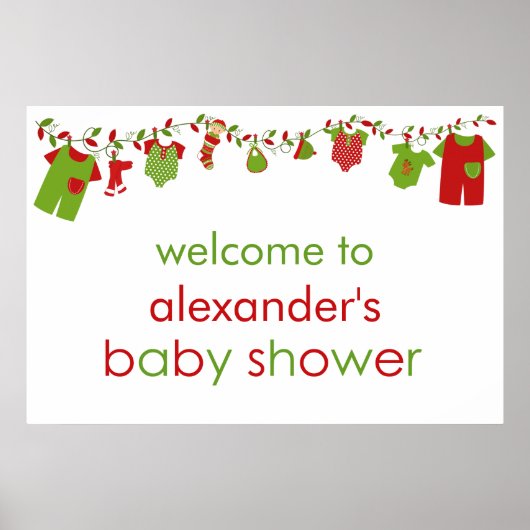 kerstBaby Baby shower Poster (Voorkant)