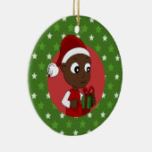 kerstbaby cartoon keramisch ornament (Rechts)