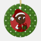 kerstbaby cartoon keramisch ornament (Voorkant)