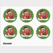kerstbaby cartoon ronde sticker (Vel)