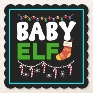 Kerstbaby-elf ontwerp-84608 kartonnen onderzetters