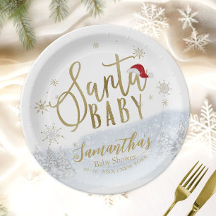 Kerstbaby Kerstmis Winter Papieren Borden Bordje