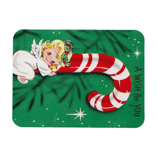  kerstBaby op een snoepriet Magneet (Horizontaal)