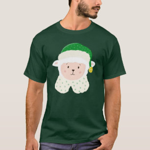 Kerstbaby Schaap Draagt Elf Hoed T-shirt