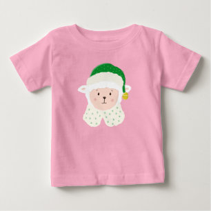 Kerstbaby Schaap met Elf Hoed