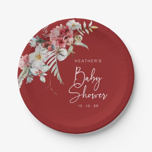 kerstBaby shower Papieren Bordje (Voorkant)