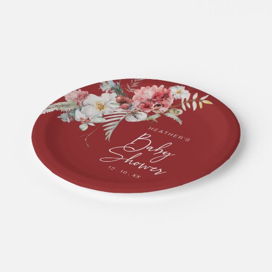 kerstBaby shower Papieren Bordje (Gekanteld)