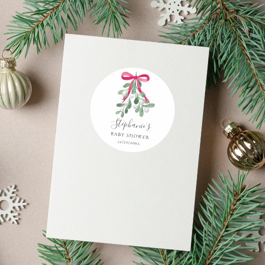 kerstBaby shower Ronde Sticker