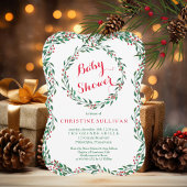  kerstBaby shower Wreath Berries Kaart