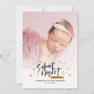 Kerstbabyfoto's Geboorteaankondiging Feestdagenkaart