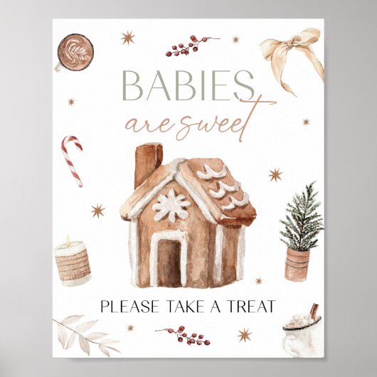 Kerstbaby's zijn een zoet tafelteken poster (Voorkant)