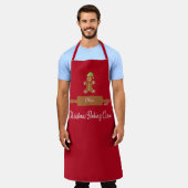 Kerstbaken Rood Monogram Apron Schort (Gedragen)