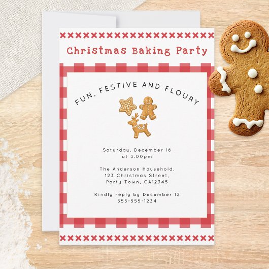 Kerstbakfeest met gemberkoekjes kaart