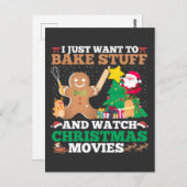 kerstbakfilms Santa Cookie Gingerbrood Briefkaart (Voorkant / Achterkant)