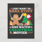 kerstbakfilms Santa Cookie Gingerbrood Briefkaart (Voorkant)