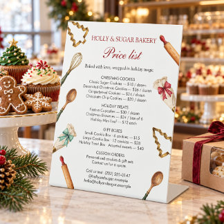 Kerstbakgerei Prijslijst Bakkerij Reclamebord Met Voetstuk