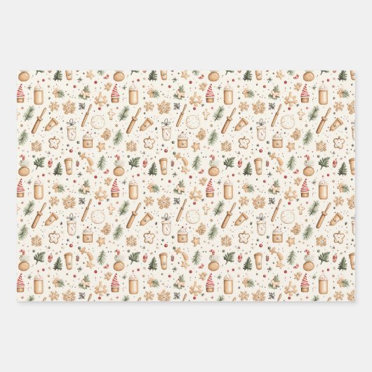 kerstbakken inpakpapier vel (Voorkant)