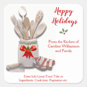 kerstbakken uit keuken van de bakkerskoek vierkante sticker