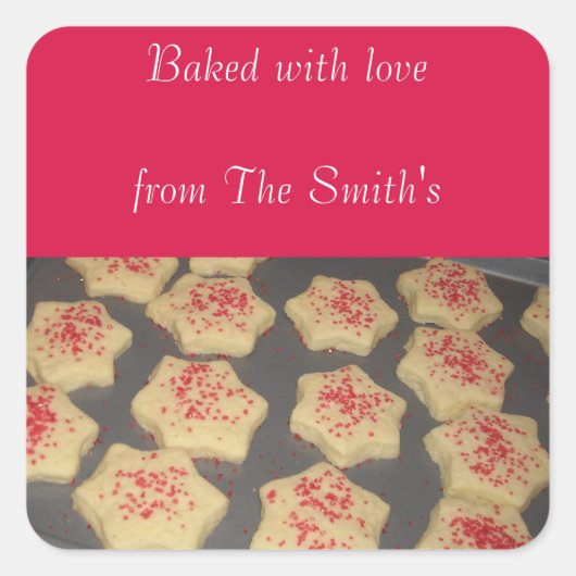 kerstbakken vierkante sticker (Voorkant)