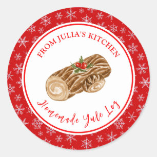Kerstbakkerij Kerstblok Ronde Sticker