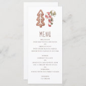 kerstbakkersdessert. Gingerbrood en lolly Menu (Voorkant / Achterkant)