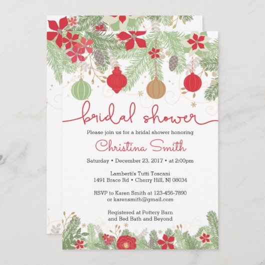 Kerstbakkersnodigingen Kaart (Voorkant / Achterkant)