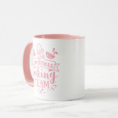 Kerstbakteam Cute Pink-feestdag Mok (Voorkant links)