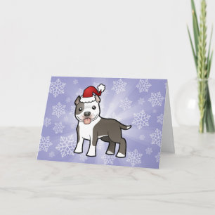 Kerstbal/Amerikaanse Staffordshire Terrier Feestdagen Kaart