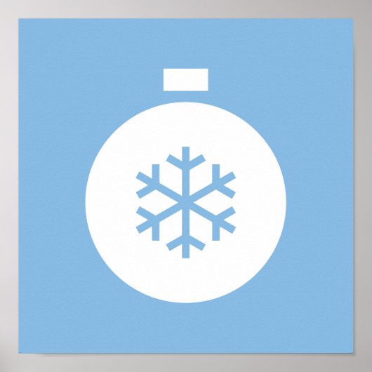 Kerstbal blauw Poster (Voorkant)