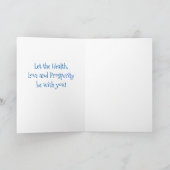 Kerstbal Blauw Rood Feestdagen Kaart (Binnen)