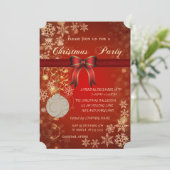 Kerstbal, Bow Corporate Kerstparty Kaart (Staand voorkant)