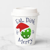 kerstbal Eat Dink en be Merry Papieren Bekers (Achterkant)